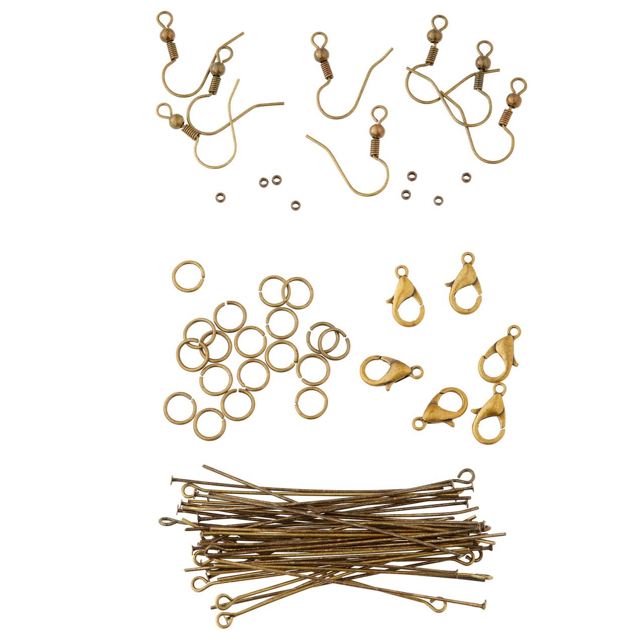 12 Packs: 100 ct. (1,200 total) Oxidized Gold Findings by Bead Landing™